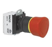 Arrêt d'urgence collerette plastique, noir rouge décrochage par rotation BACO L22ER01D 1 pc(s)