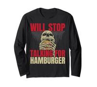 Arrête de parler pour les hamburgers Burger Eater Food Manche Longue