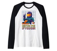 Arrête-moi si tu peux, course de karting rétro Pixel Art Manche Raglan