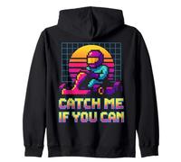 Arrête-moi si tu peux, course de karting rétro Pixel Art Sweat à Capuche