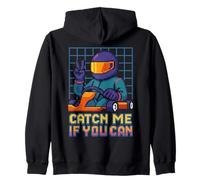 Arrête-moi si tu peux, course de karting rétro Pixel Art Sweat à Capuche