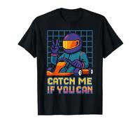 Arrête-moi si tu peux, course de karting rétro Pixel Art T-Shirt
