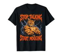 Arrêtez de Parler, commencez à Vous mogger Jacked Cat Bootleg T-Shirt