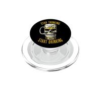 Arrêtez de Penser, commencez à Boire Un drôle de crâne de bière d'halloween PopSockets PopGrip pour MagSafe