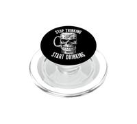 Arrêtez de Penser, commencez à Boire Un drôle de crâne de bière d'halloween PopSockets PopGrip pour MagSafe
