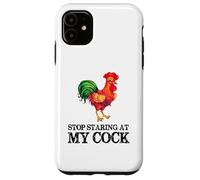 Arrêtez de Regarder ma Queue - Funny Rooster Chicken Lover Coque pour iPhone 11