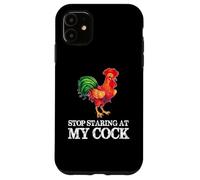 Arrêtez de Regarder ma Queue - Funny Rooster Chicken Lover Coque pour iPhone 11