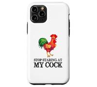 Arrêtez de Regarder ma Queue - Funny Rooster Chicken Lover Coque pour iPhone 11 Pro