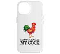 Arrêtez de Regarder ma Queue - Funny Rooster Chicken Lover Coque pour iPhone 14