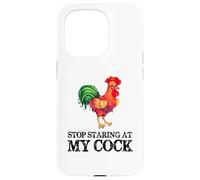 Arrêtez de Regarder ma Queue - Funny Rooster Chicken Lover Coque pour iPhone 15 Pro