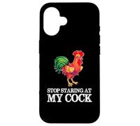 Arrêtez de Regarder ma Queue - Funny Rooster Chicken Lover Coque pour iPhone 16