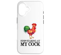 Arrêtez de Regarder ma Queue - Funny Rooster Chicken Lover Coque pour iPhone 16
