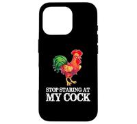 Arrêtez de Regarder ma Queue - Funny Rooster Chicken Lover Coque pour iPhone 16 Pro