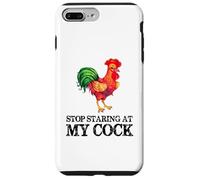 Arrêtez de Regarder ma Queue - Funny Rooster Chicken Lover Coque pour iPhone 7 Plus/8 Plus