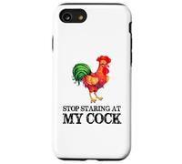 Arrêtez de Regarder ma Queue - Funny Rooster Chicken Lover Coque pour iPhone SE (2020) / 7/8