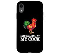 Arrêtez de Regarder ma Queue - Funny Rooster Chicken Lover Coque pour iPhone XR