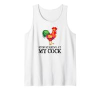 Arrêtez de Regarder ma Queue - Funny Rooster Chicken Lover Débardeur
