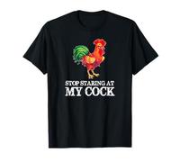 Arrêtez de Regarder ma Queue - Funny Rooster Chicken Lover T-Shirt