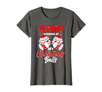 Arrêtez de Regarder Mes Boules de Noël - Boules de Sapin de Noël T-Shirt, Femme, Asphalte, 3XL