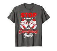 Arrêtez de Regarder Mes Boules de Noël - Boules de Sapin de Noël T-Shirt, Homme, Asphalte, XL