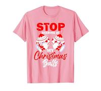 Arrêtez de Regarder Mes Boules de Noël - Boules de Sapin de Noël T-Shirt, Homme, Rose, L