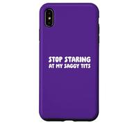 Arrêtez de Regarder Mes Seins flasques Coque pour iPhone XS Max