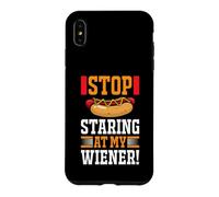 Arrêtez de Regarder Mon Hot Dog drôle de Wiener Coque pour iPhone XS Max