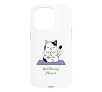Arrêtez de stresser Meowt Cat Lover Yoga, méditation, Gym Coque pour iPhone 15 Pro