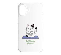 Arrêtez de stresser Meowt Cat Lover Yoga, méditation, Gym Coque pour iPhone 16 Plus