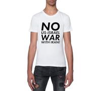 Arrêtez La Guerre en Iran T-Shirt Blanc Homme Manches Courtes Col Rond