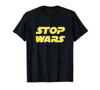 Arrêtez Les Guerres, Faites la Paix sur Terre T-Shirt Graphique avec Valeur, Homme, Noir, S