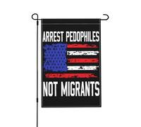 Arrêtez Les Pédophiles, Pas Les Migrants. Publiez Le Dossier Epstein. Drapeau De Jardin Suspendre Drapeau De Cour Décoratif Drapeaux Pour Extérieure Clubs Dortoirs 30X45cm