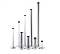 Arrêts de Portes, 2 in 1 Butée de Porte Murale Adhésive Acier Inoxydable avec Noir Caoutchouc avec fixation adhésive pour la protection des meubles et des murs 12cm