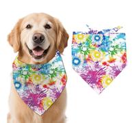 arricraft 1 Bandana Coloré pour Chien Bavoir Triangulaire Réglable et Confortable pour Animaux de Compagnie Motif Tie Dye de 78x39cm (30.7x15.35 Pouces) Écharpe en Coton Lavable pour Grand Chien