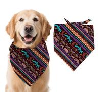 arricraft 1 Bandana pour Chien de Style aztèque, 78x39cm (30.7x15.35) Motif Traditionnel Occidental Triangle réglable Confortable Animal de Compagnie Cou Grand Chien Lavable Coton Foulard