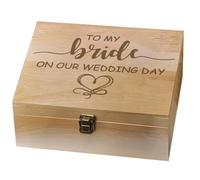 arricraft 1 boîte à Souvenirs en Bois Coffret Cadeau pour Ma Mariée le Jour de Notre Mariage avec Couvercles à Charnières pour Couple de Mariés Coffret Souvenir pour boite rangement bois de Photos
