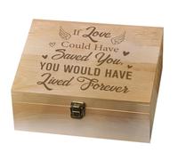 arricraft 1 boîte à Souvenirs en Bois Si L'Amour Pouvait Vous Sauver Boîte à Souvenirs Décorative en Bois avec Couvercles à Charnière pour Photos D'Anniversaire DVD Lettres Bijoux 24.5x19.5x10.3cm