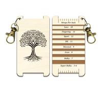 arricraft 1 carte de Règles de Jauge à Tricoter en Bois Outil de Contrôle de Filage Polyvalent à Motif D'Arbre de Vie Règle WPI en Bois pour la Mesure du Fil à la Main pour Outils de Crochet