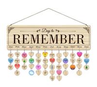 arricraft 1 ensemble de Plaques de Rappel D'Anniversaire en Bois calendrier anniversaire Mural de Célébrations « Days To Remember » avec 100 étiquette pour Décoration de Fête D'Anniversaire