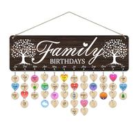 arricraft 1 ensemble de Plaques de Rappel D'Anniversaire Familiales en Bois calendrier anniversaire Mural de Célébrations D'Arbres avec 100 étiquette pour Décoration de Fête D'Anniversaire