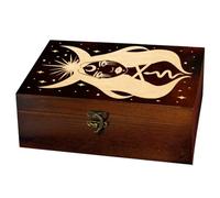 arricraft 1 PC Boîte de stockage de souvenirs en bois, Hecate Witch Rectangle Pin Tarot Card Memory Box pour le stockage de bijoux d'anniversaire 24x14x9cm (9.45x5.51x3.54 pouces)
