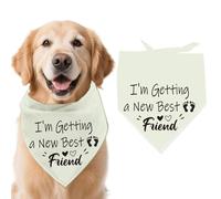 arricraft 1 PC Chien Bandana, J'Ai Un Nouveau Meilleur ami Triangle réglable Pet Bibs écharpe en Coton Lavable Foulard pour Grand Chien 78x39cm (30.7x15.35 Pouces)