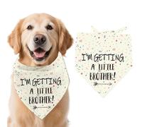 arricraft 1 PC Coloré Chien Bandana, Je Vais Obtenir Un Petit frère Triangle réglable Confortable Pet Bibs Lavable écharpe en Coton Foulard pour Grand Chien 78x39cm (30.7x15.35 Pouces)