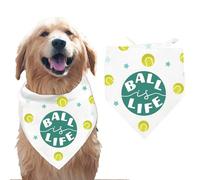 arricraft 1 Pc Pet Dog Bandana Ball is Life Bandana pour Animal de Compagnie avec Motif Étoile et Triangle Réglable et Confortable en Coton Lavable pour Grand Chien et Animal de Compagnie 78x39cm