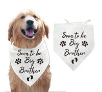 arricraft 1 Pc Pet Dog Bandana Bandana pour Animaux de Compagnie en Coton Blanc Triangulaire « Bientôt Grand Frère » Mots Pattes Écharpe Lavable Bavoirs Accessoires Chief Gender Reveal