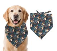 arricraft 1 pièce Animal thème Chien Bandage 78x39cm (30.7x15.35 Pouces) Forest Fox Pattern Triangle réglable Confortable Pet Harnais Lavable Coton écharpe Grand Chien écharpe