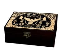 arricraft 1 Rectangulaire Boîte de Souvenirs en Bois Œil Mystère Pentagram | 24x14x9cm Boîte Décorative Organisateur de Bijoux Caisse en Bois Gravée Mémoire avec Couvercles Serrure de Ranger Rangement