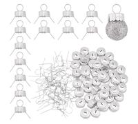 arricraft 100 Ensemble de Capuchons Ronds pour Décorations de Noël Capuchons de Remplacement pour Ornements de Noël en Aluminium Argenté Capuchons Amovibles en Métal pour Décorations de Noël
