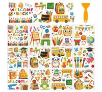 arricraft 12 feuille de Transferts pour la Rentrée Scolaire pour L'Artisanat 12 Styles Premier Jour D'École Autocollants PVC Autocollants pour École Maison Mur Verre Tableau Noir Décorations