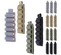 arricraft 12 Paquets Nylon Shell Holder, 6 Rounds buttstock Munition Holder avec Design de rechargement Rapide, 4 Couleurs élastique Cartouche Organisateur pour la Chasse de tir Sports